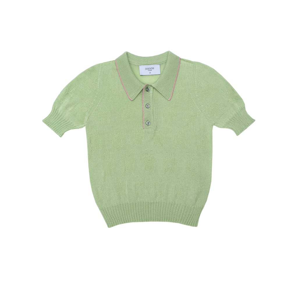 Seamless Knit Polo Shirt Green