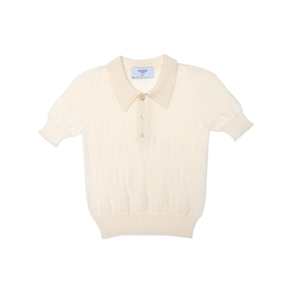 Seamless Knit Polo Shirt White