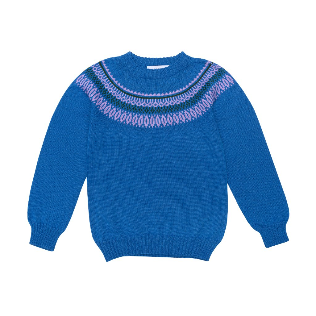Seamless Knit Sweater Resort Blue
