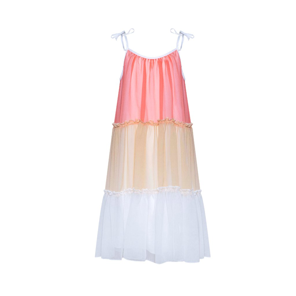 Silk Chiffon Dress with Strings Iris Pink