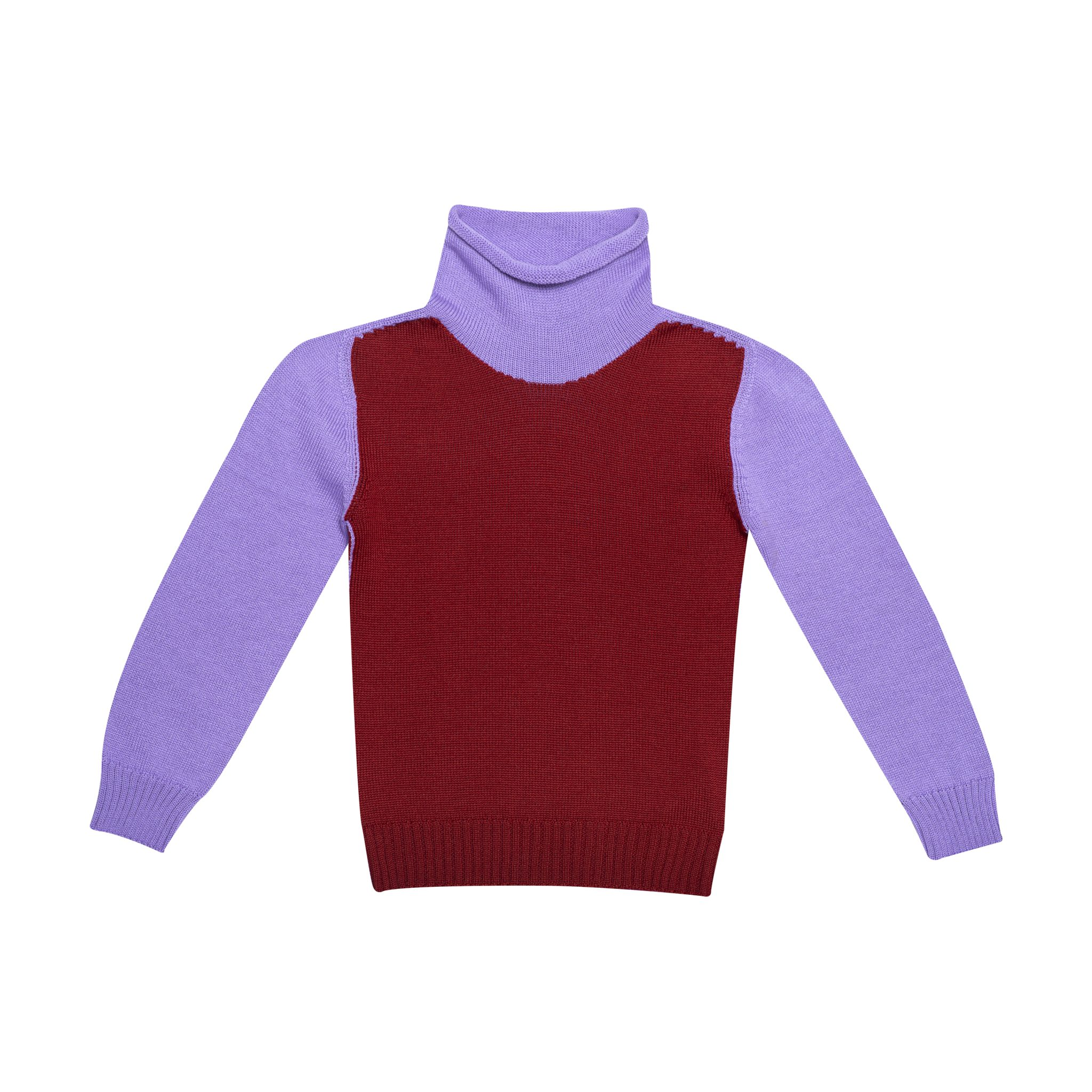 Wool Seamless Knit Turtleneck Violet