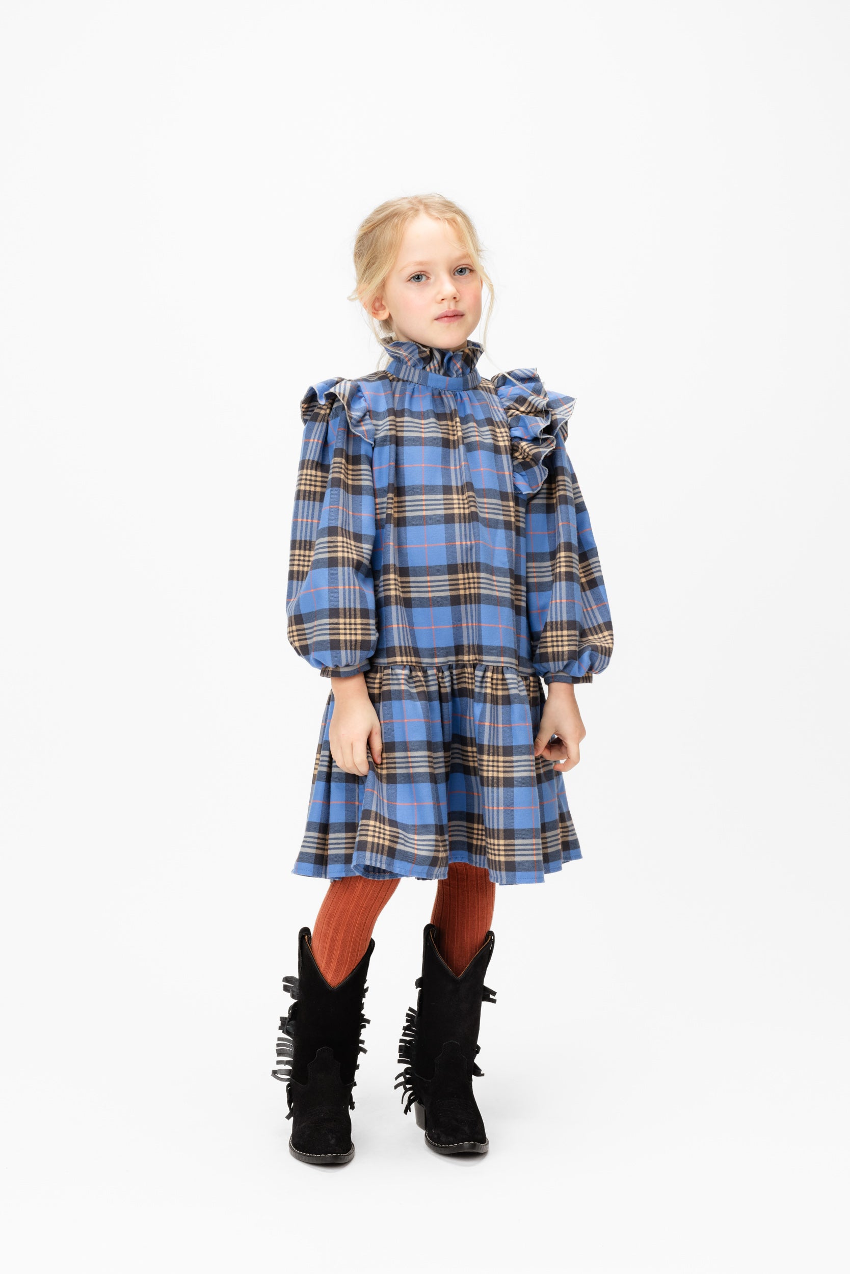 Cotton Dress Tartan Plaid, Blue