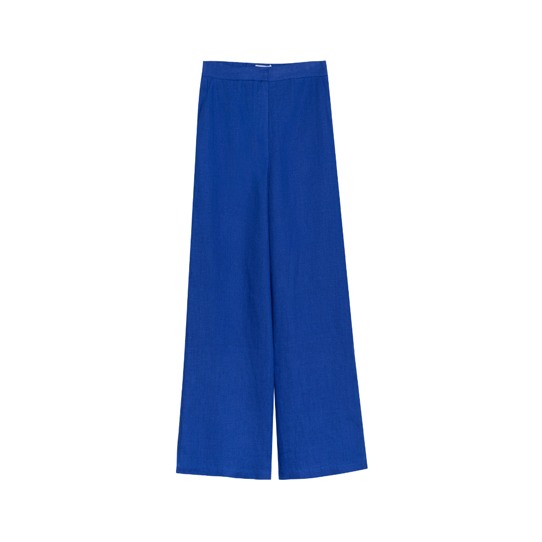 Linen Trousers Cruise Woman, Blue