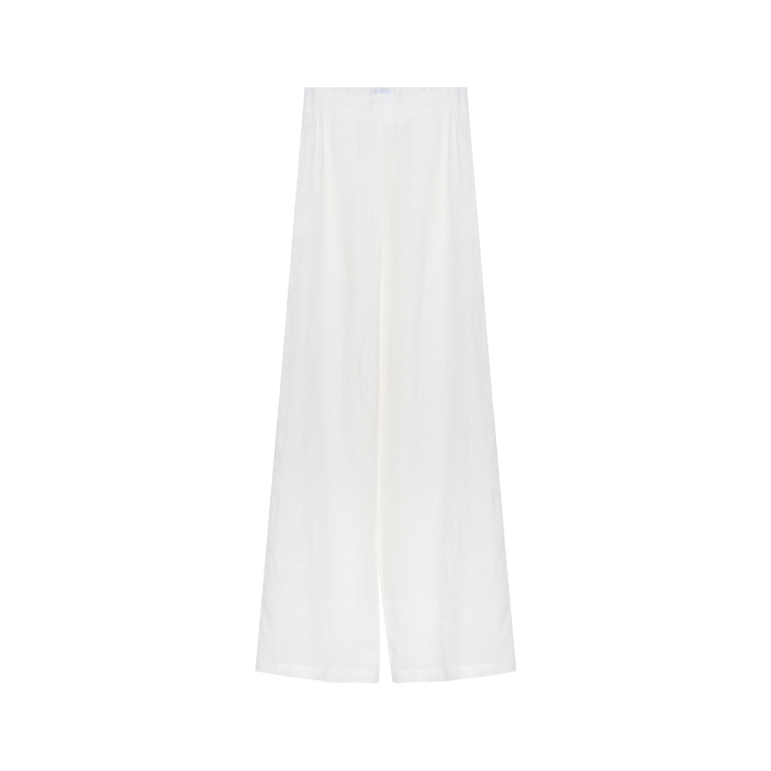 Linen Trousers Cruise Woman, White