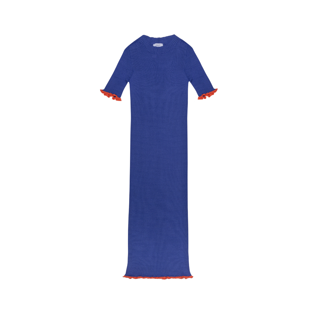 Seamless Knit Dress Wave Woman, Blue