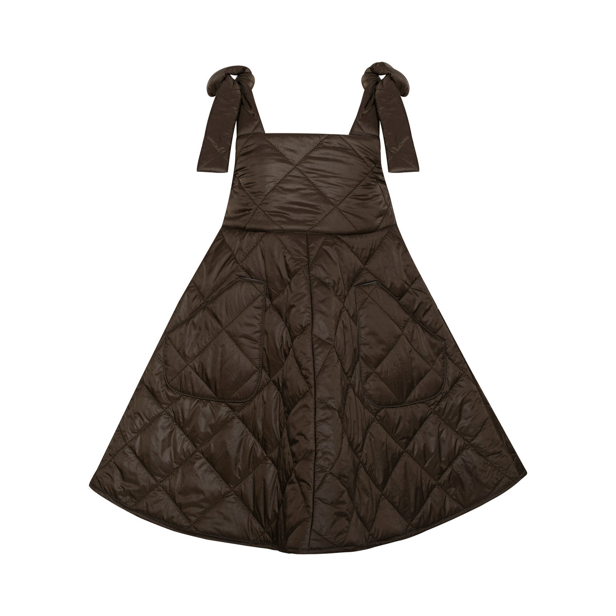 Puffer Pinafore Dress Lane, Brown