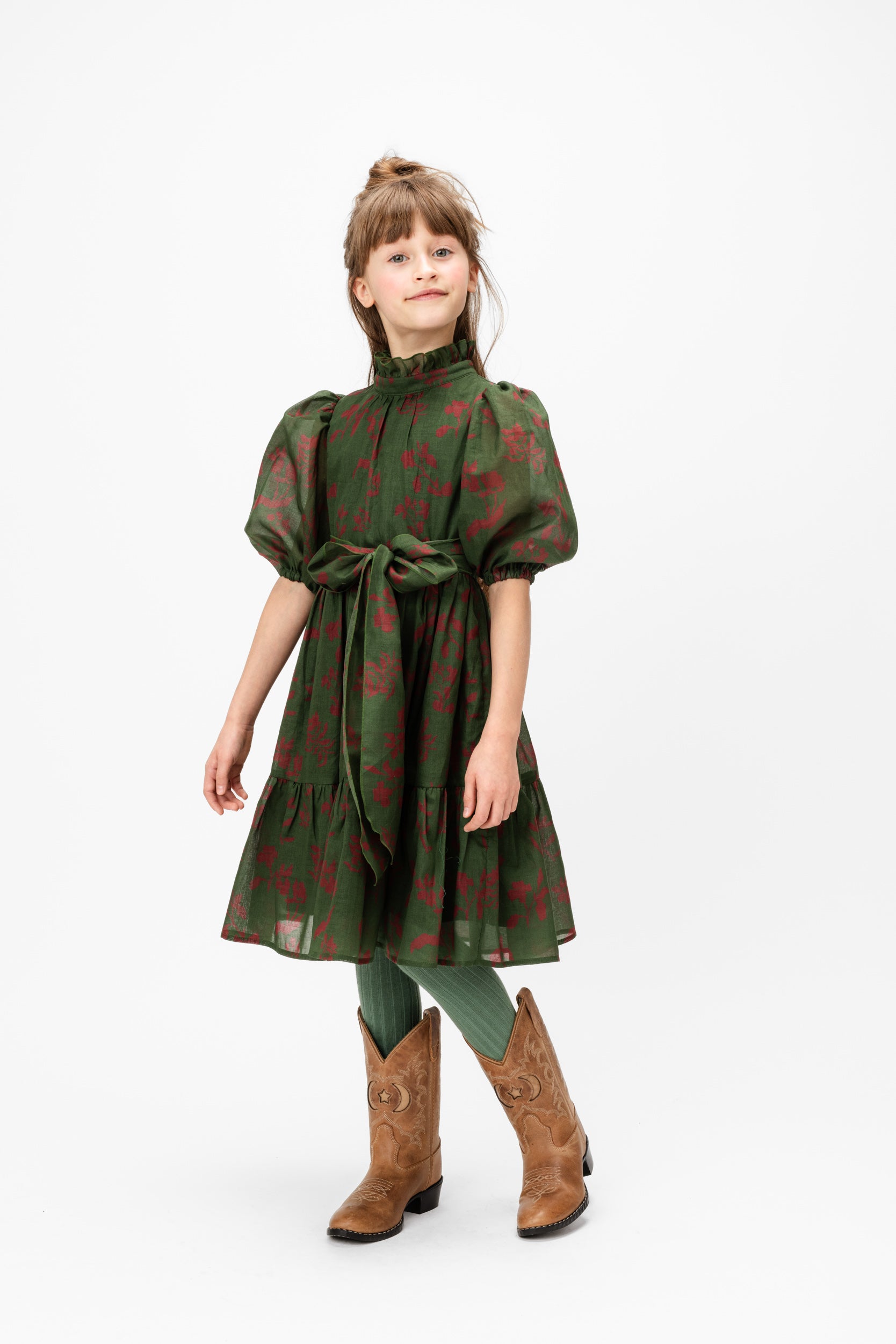 Paade mode girls Oxford 2024 dress green plaid