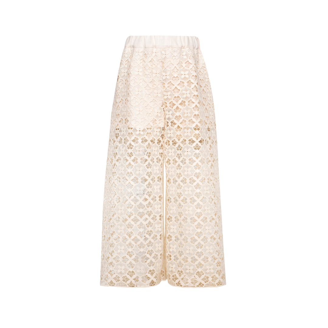 Lace Trousers White Sand, Beige