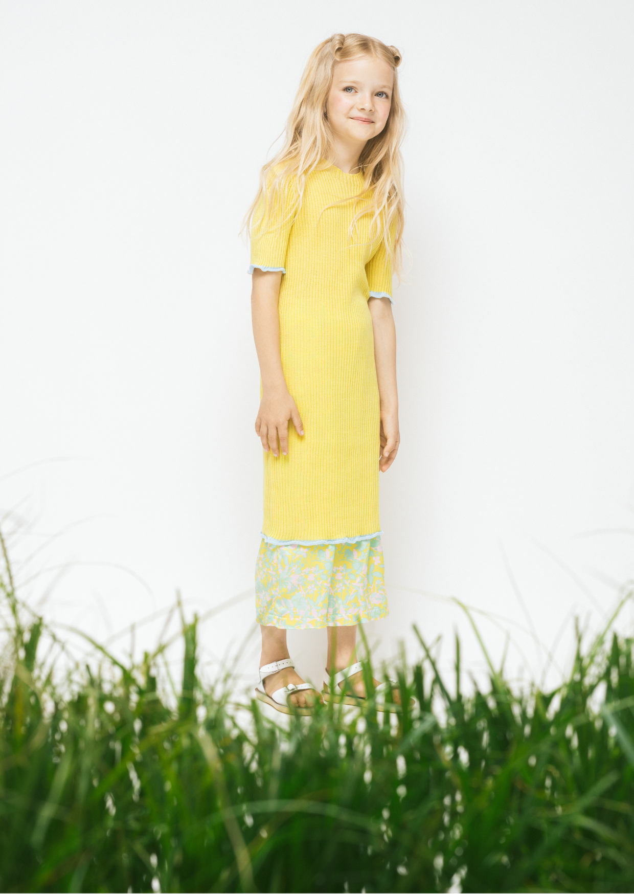 Seamless Knit Dress Wave, Yellow