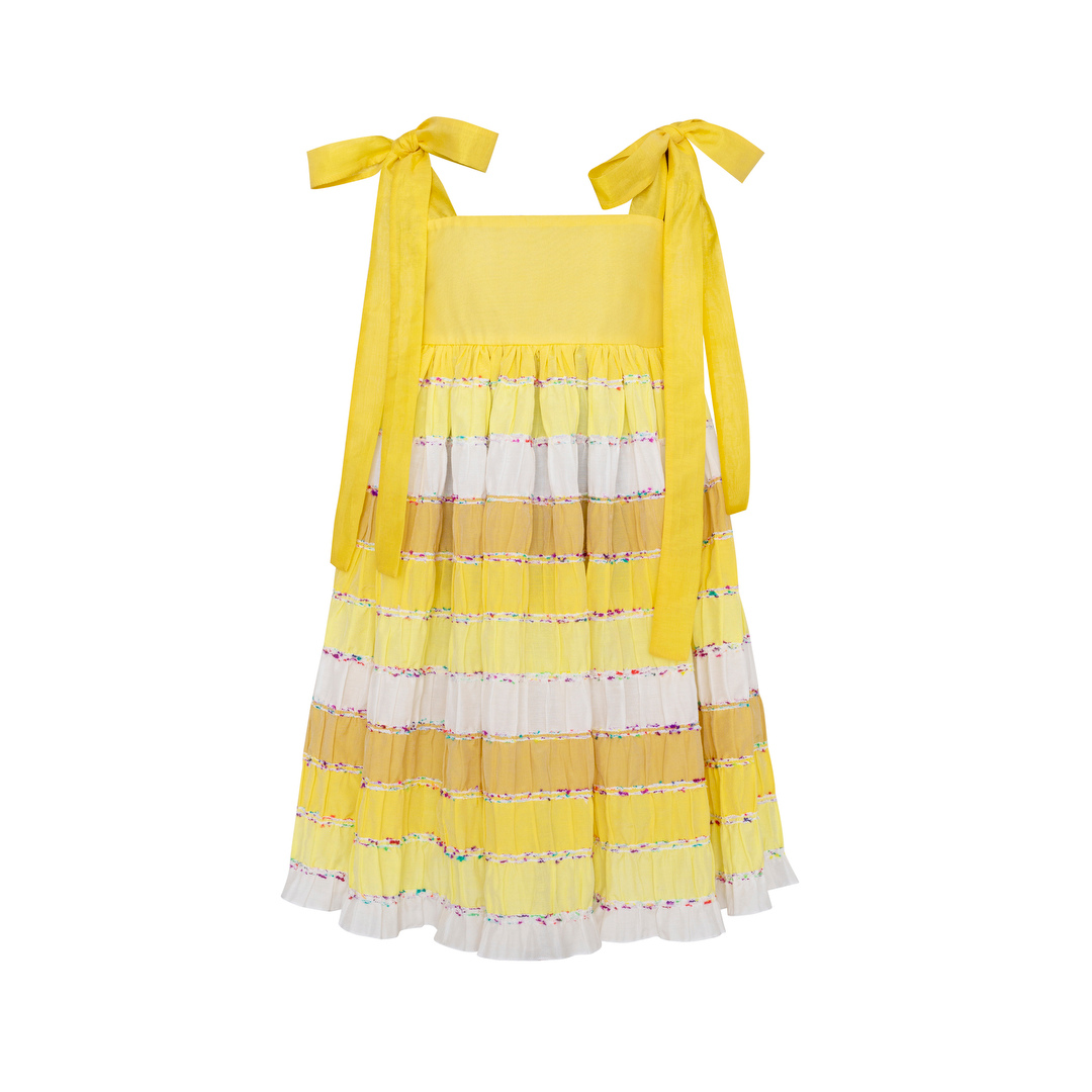 Cotton Dress With Ties Sunrise, Yellow