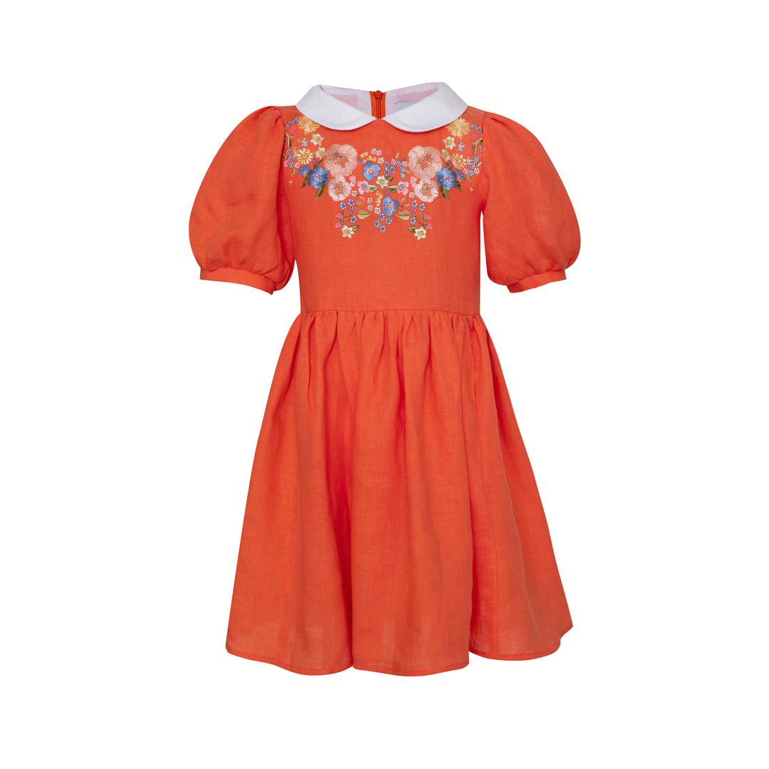 Linen Dress Cruise, Orange