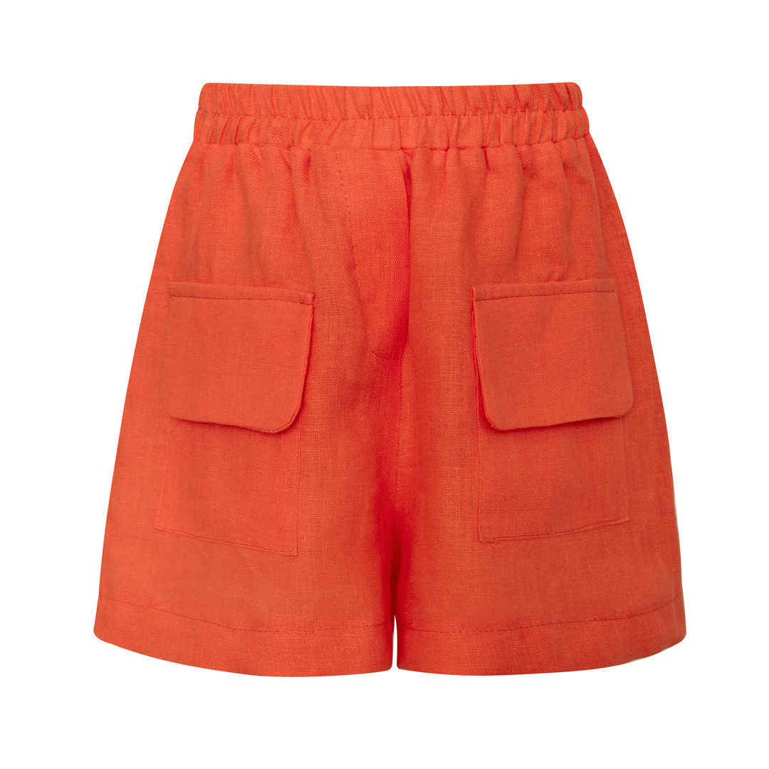 Linen Shorts With Pockets Cruise, Orange