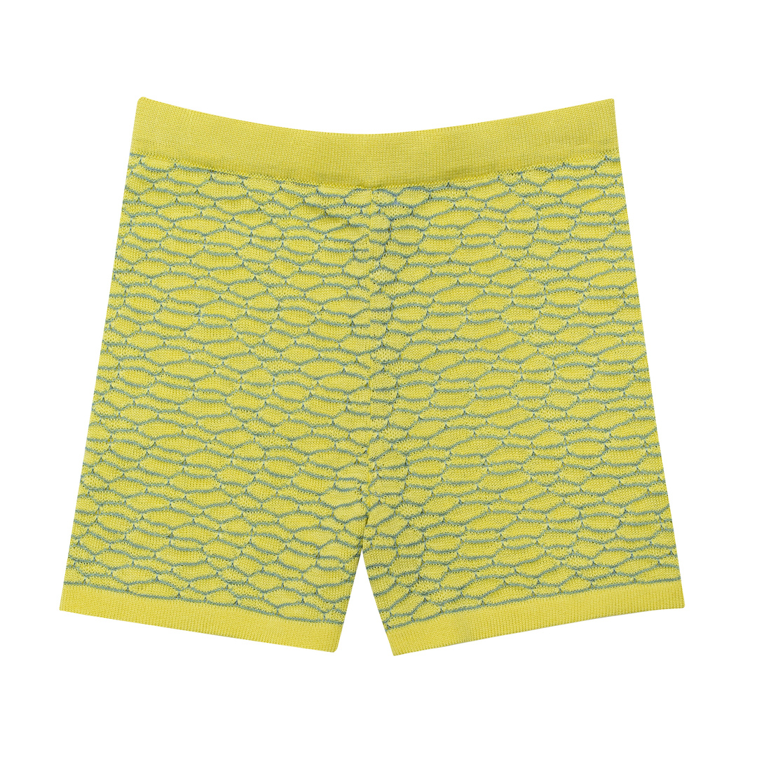 Pima Cotton Knit Shorts Pebbles, Yellow