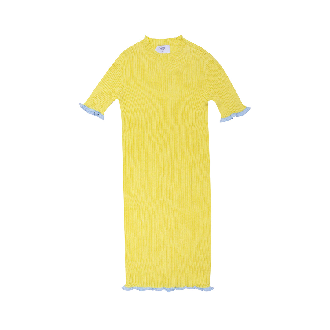 Seamless Knit Dress Wave, Yellow